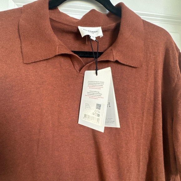 Octobre Editions Zip Polo Mottled Rust Size Large New With Tag - Picture 3 of 6